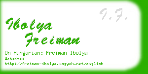ibolya freiman business card